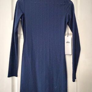 ALO Yoga Long Sleeve Dress in Navy Blue